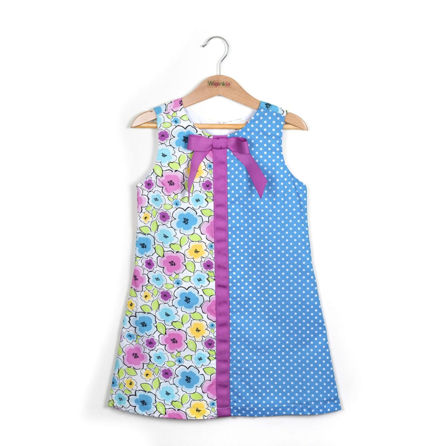 Vestido Con Dos Estampados Y Moño Woonkie